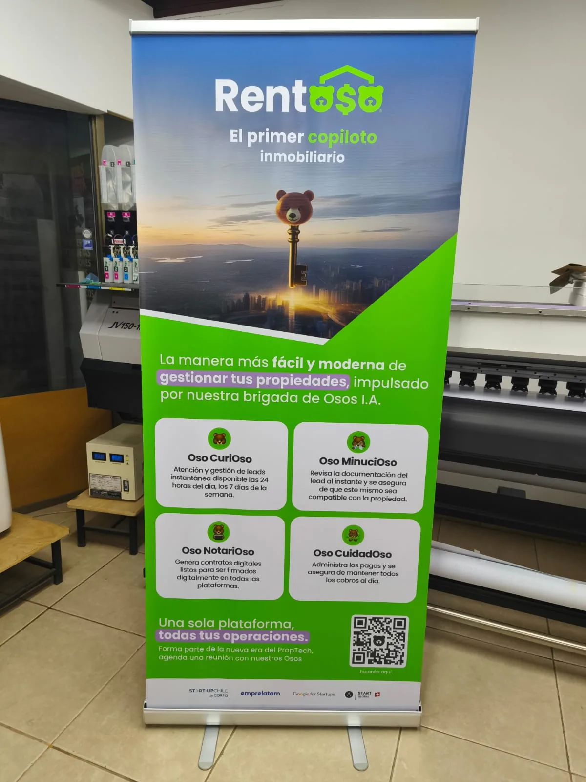 Pendón roller Rentoso
