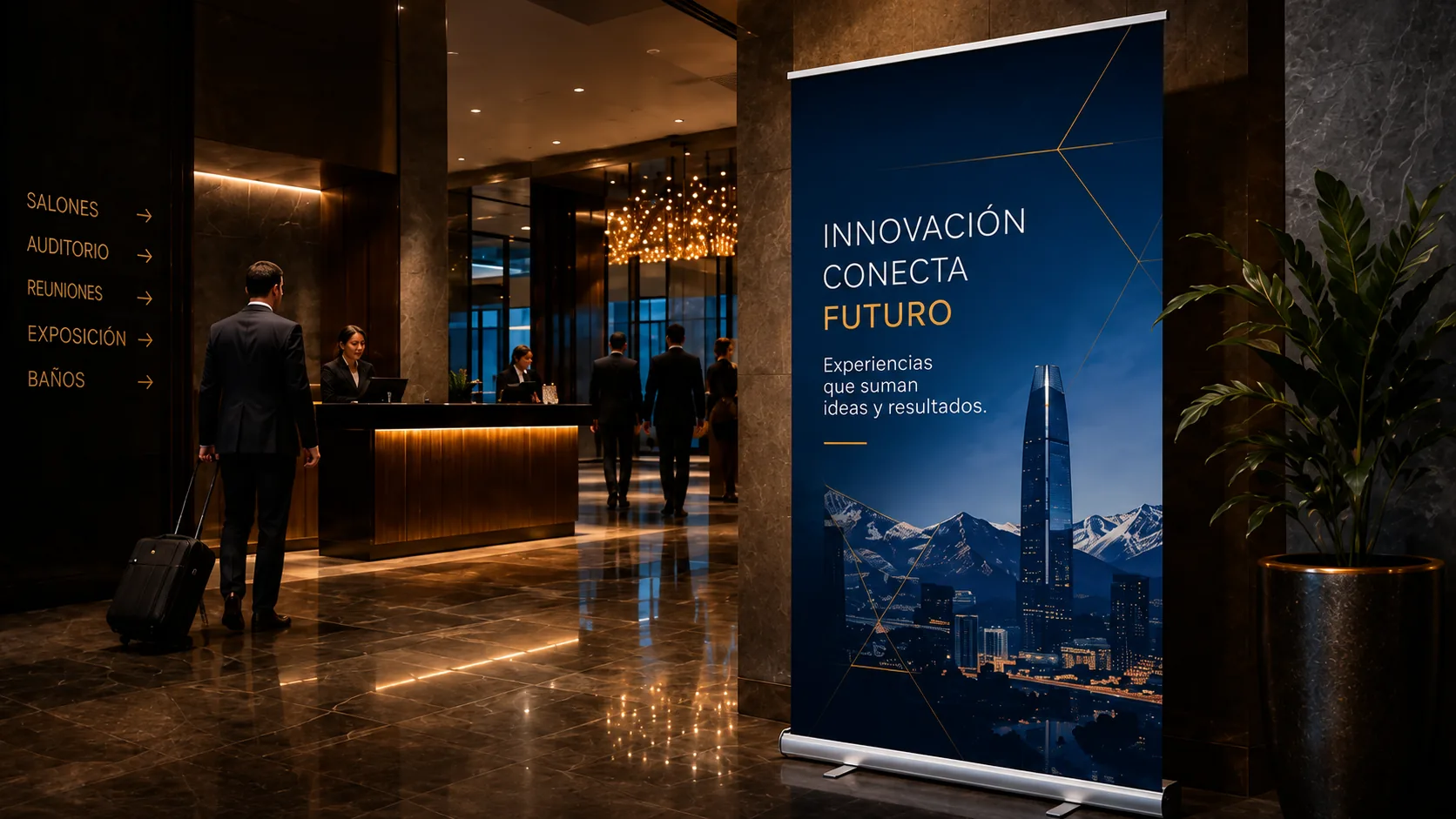 Pendón roller para evento internacional en Santiago de Chile